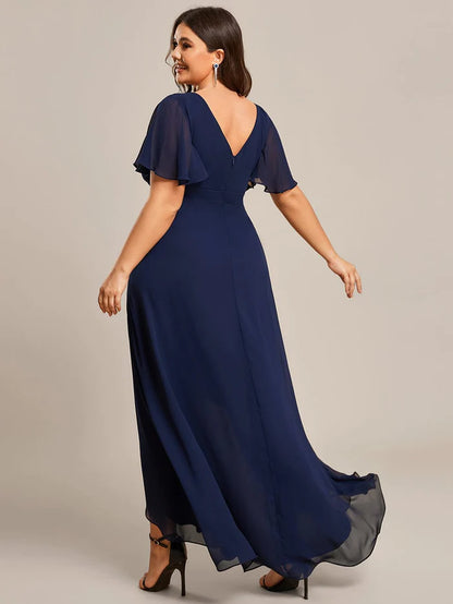 Charming Chiffon Bridesmaid Dress with Lotus Leaf Hemline