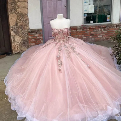 Tulle Appliques Ball Gown Quinceanera Dresses Princess Dress