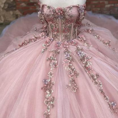 Tulle Appliques Ball Gown Quinceanera Dresses Princess Dress