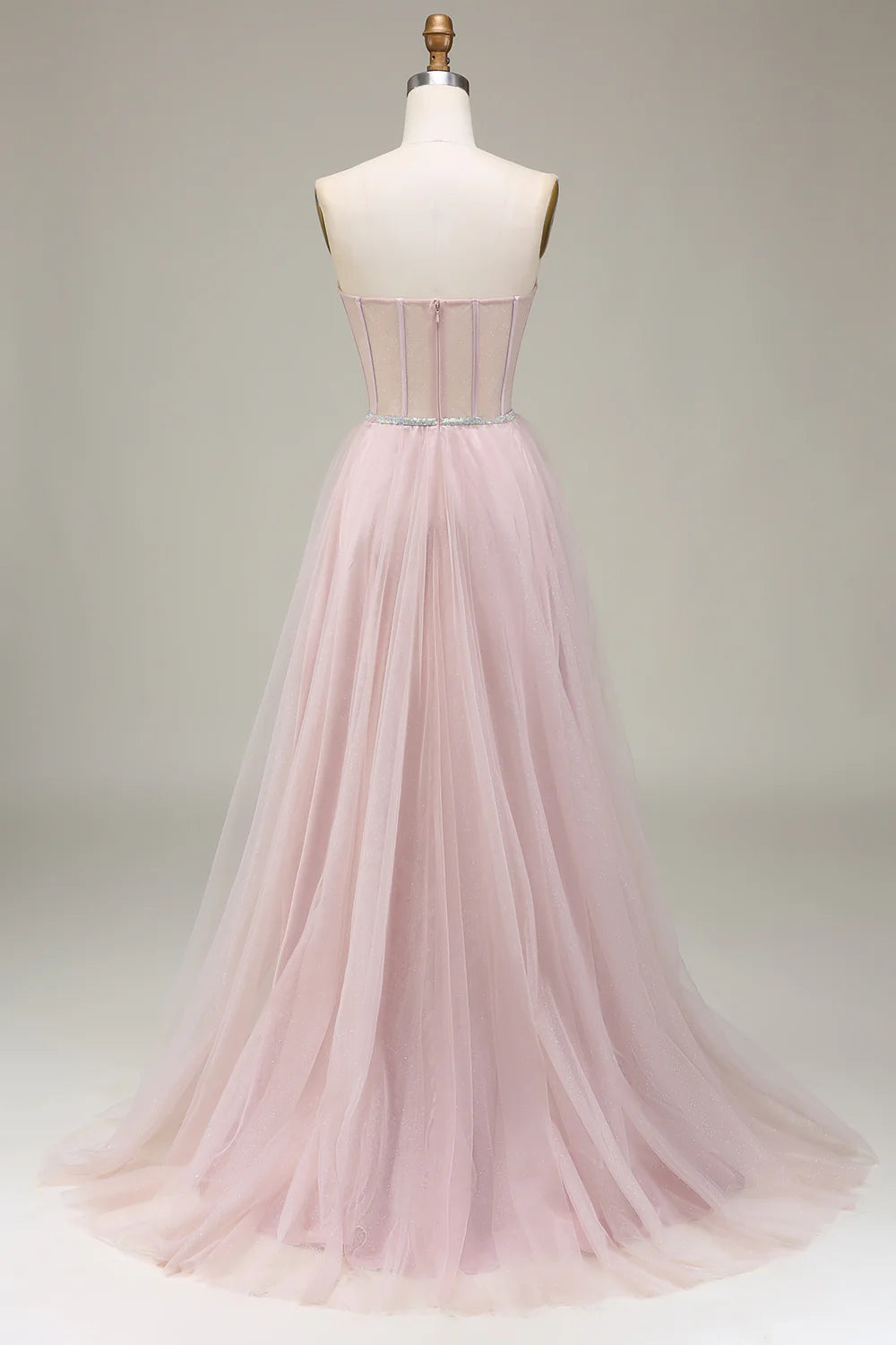 Tulle Sweetheart Light Pink Prom Dress with Corset