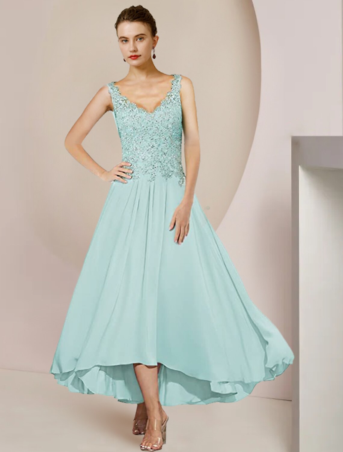 Two Piece A-Line Mother of the Bride Dress Formal Wedding Guest Elegan ...