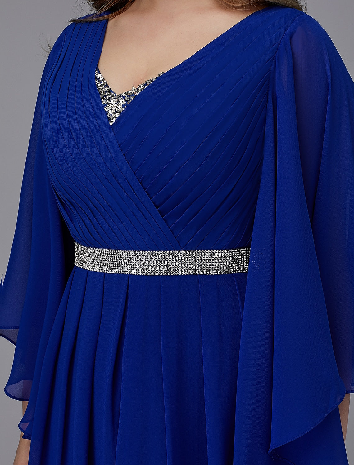A-Line Plus Size Dress Wedding Guest Formal Evening Floor Length Long