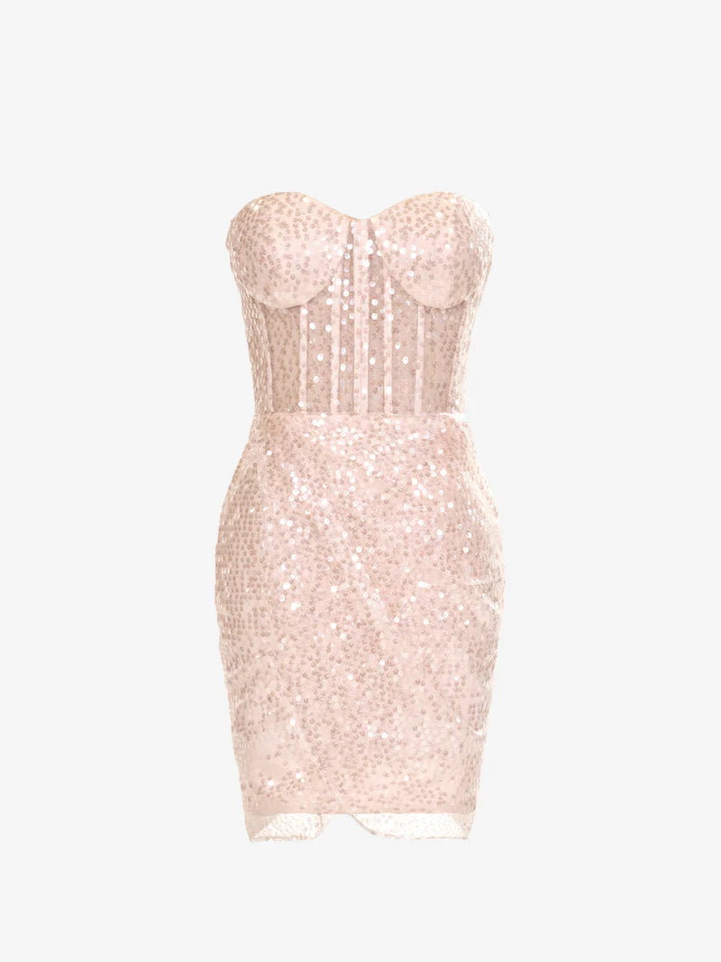 Sheath Sweetheart Pink Sequins/Sparkling  Homecoming Dress