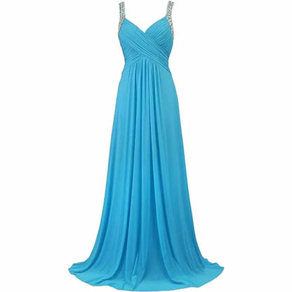 Beaded Prom Dress Long Chiffon Bridesmaid Dresses