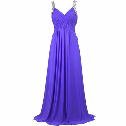 Beaded Prom Dress Long Chiffon Bridesmaid Dresses