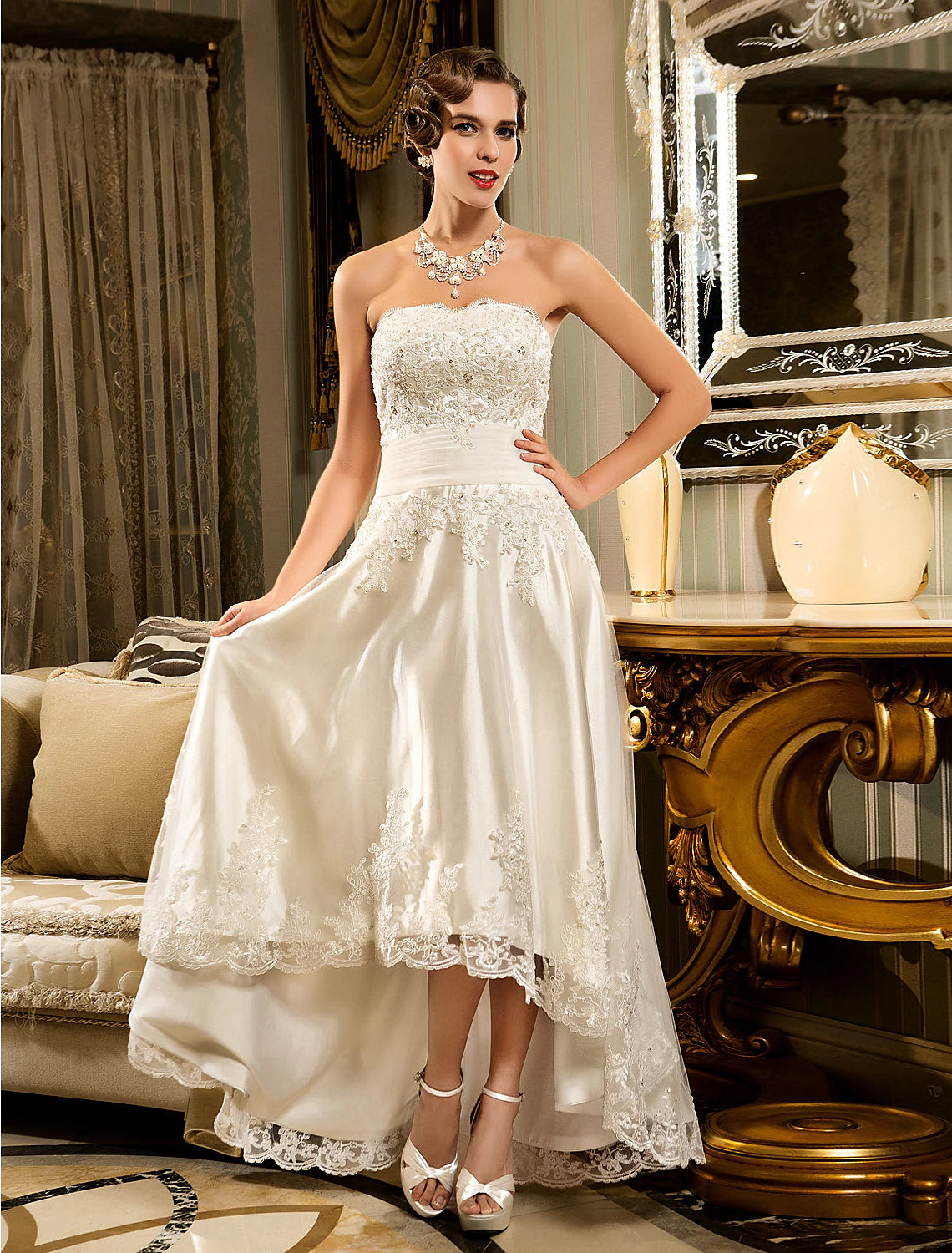Reception Little White Dresses Wedding Dresses A-Line Sweetheart Strap