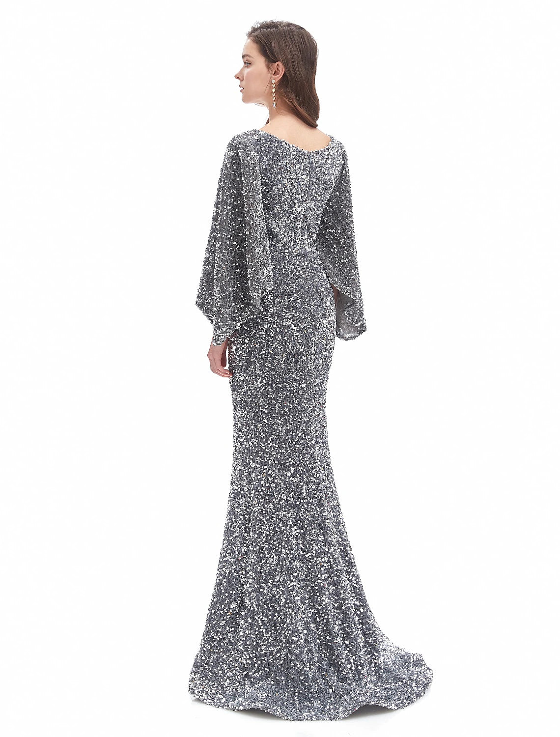 Mermaid / Trumpet Evening Gown Sparkle Dress Formal Evening Court Train Long Sleeve Sweetheart Sequined with Sequin