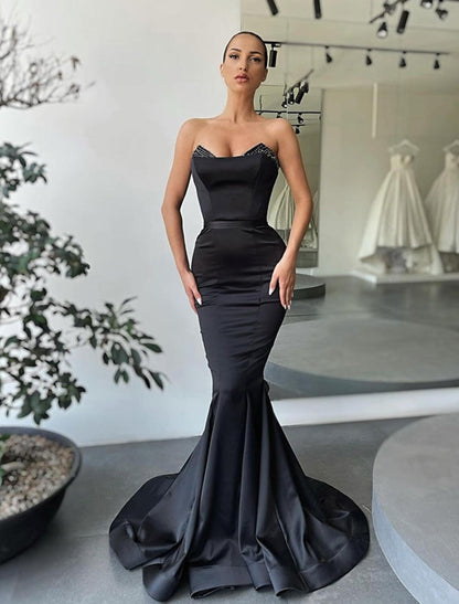 Mermaid / Trumpet Evening Gown Sexy Dress Formal Floor Length Sleevele ...