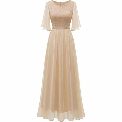 Bridesmaid Dress Short Sleeves Lace Wedding Guest Dress