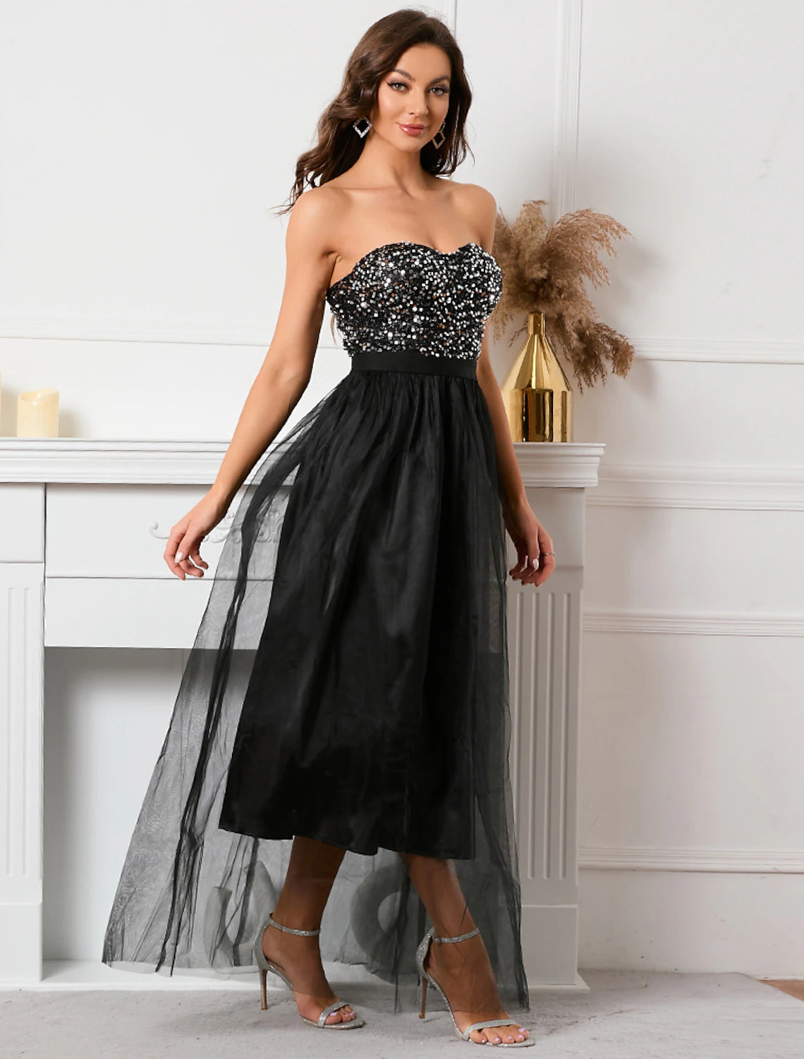 A-Line Party Dresses Sparkle & Shine Dress Holiday Floor Length Sleeve ...