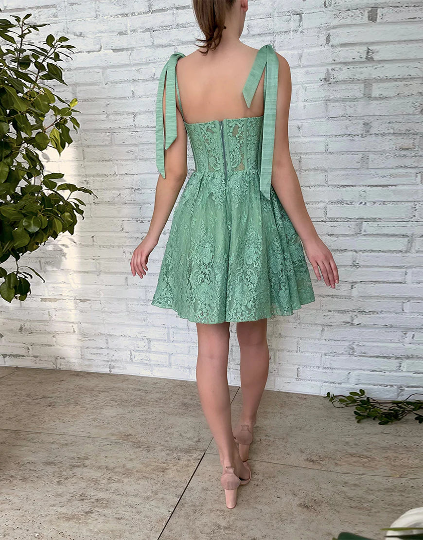 Cute A-Line Sweetheart Green Short Homecoming Dress