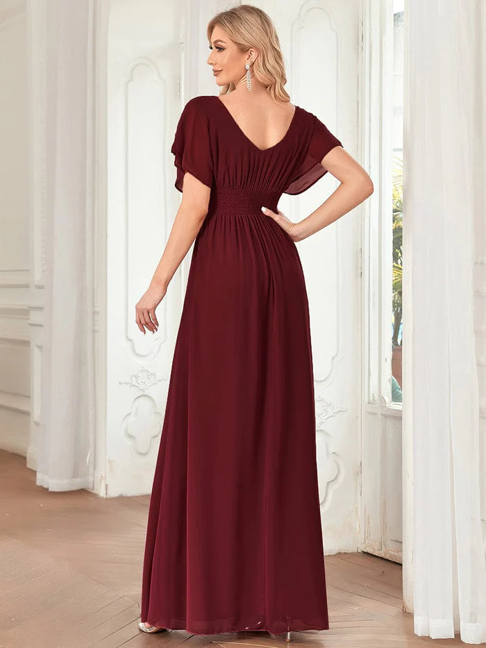 Women's A-Line Empire Waist Maxi Chiffon Evening Dress