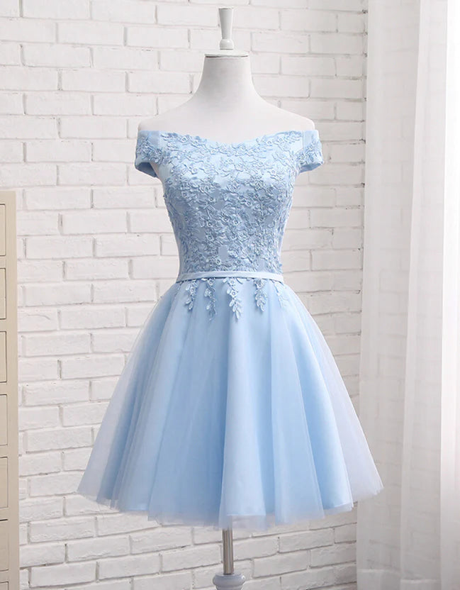 Lovely Off Shoulder Short Party Dress Cute Homecoming Dress