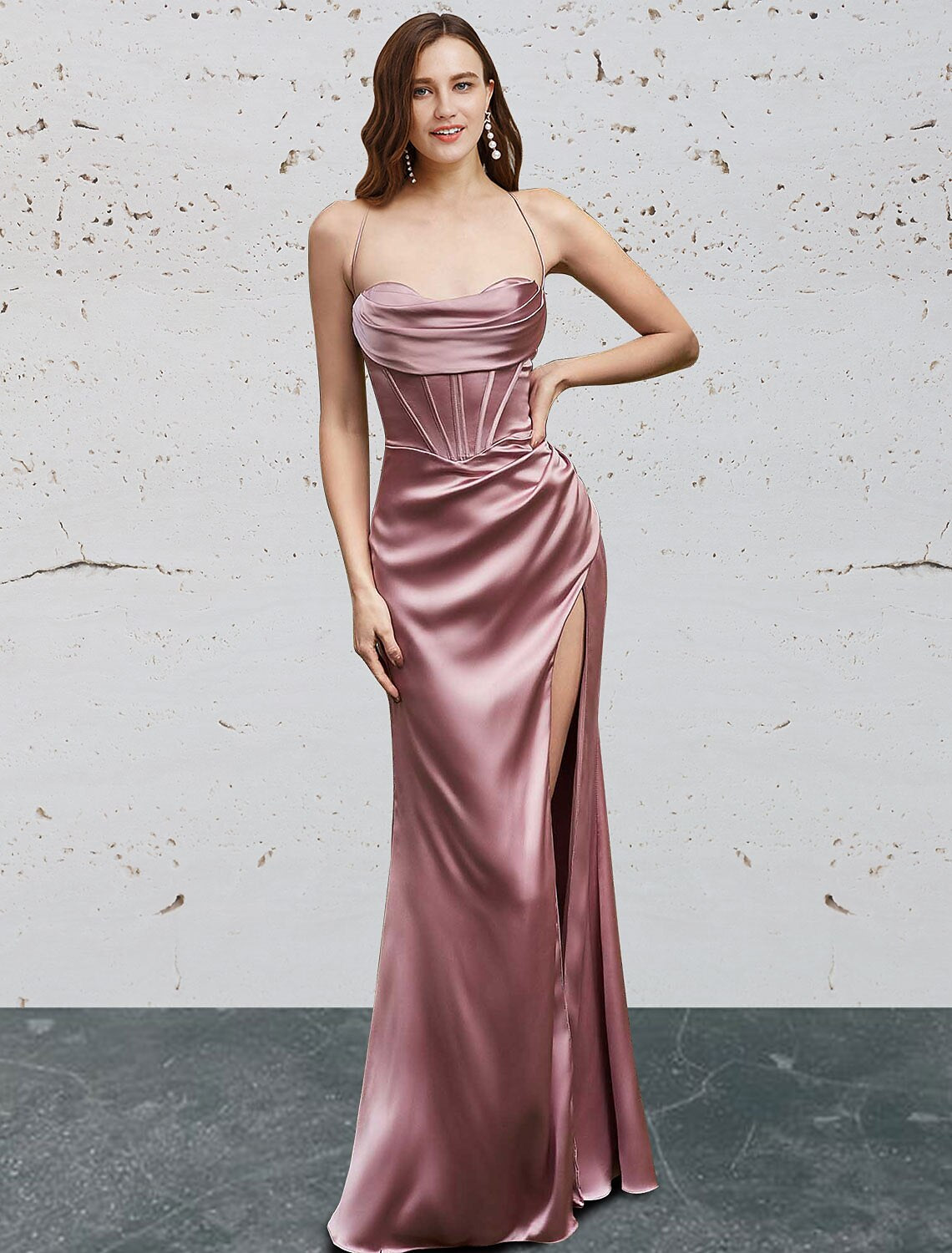 Mermaid / Trumpet Prom Dresses Vintage Dress Prom Floor Length Sleeveless Sweetheart Charmeuse Backless with Slit Pure Color