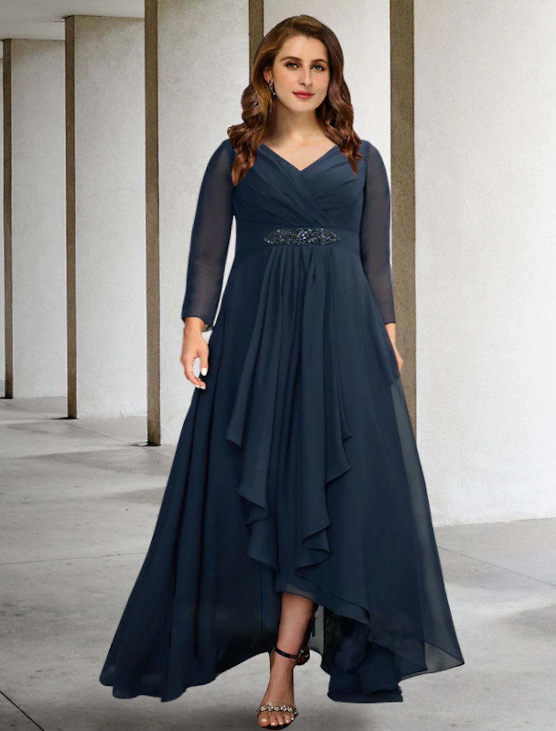 A-Line Mother of the Bride Dresses Plus Size Hide Belly Curve Elegant