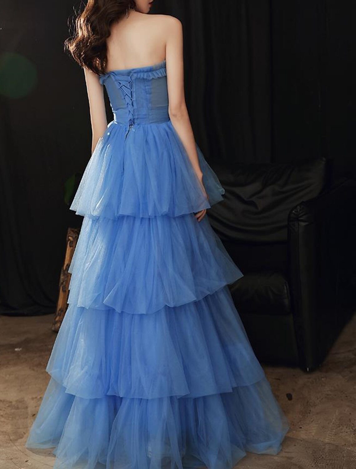 Ball Gown Prom Dresses Maxi Dress Party Wear Wedding Party Floor Length Sleeveless Strapless Polyester with Glitter