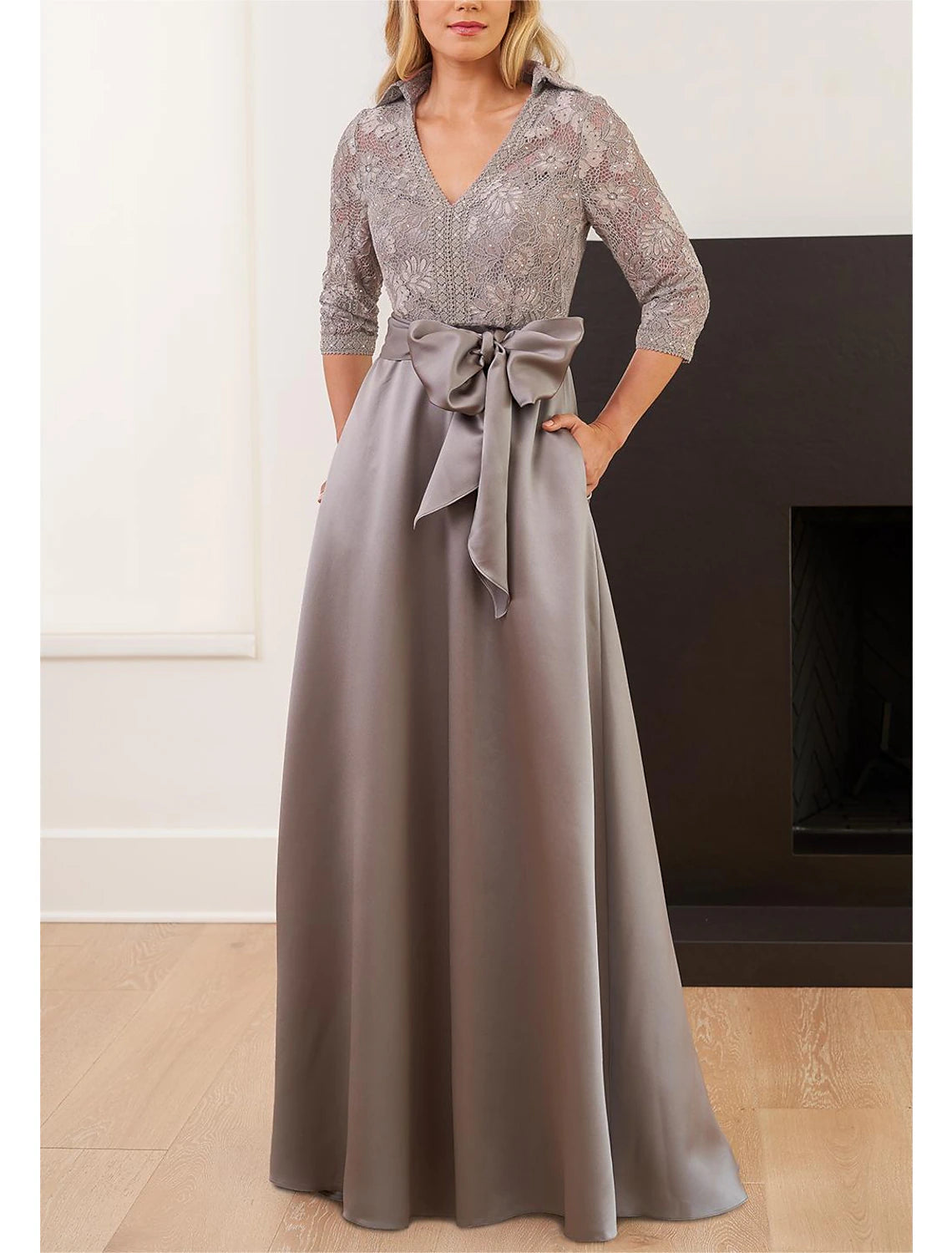 A-Line Mother of the Bride Dress Formal Wedding Guest Elegant Shirt Co ...