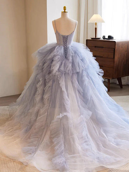 Quinceanera Dress Tulle Long Prom Gown Long Sweet Dress