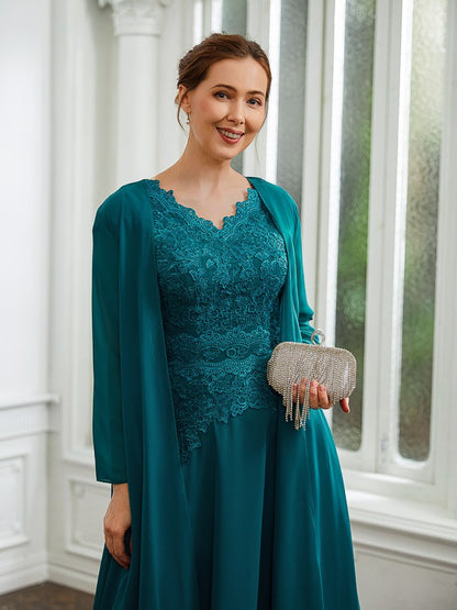 A-Line/Princess Chiffon Ruched V-neck Short Sleeves Knee-Length Mother of the Bride Dresses