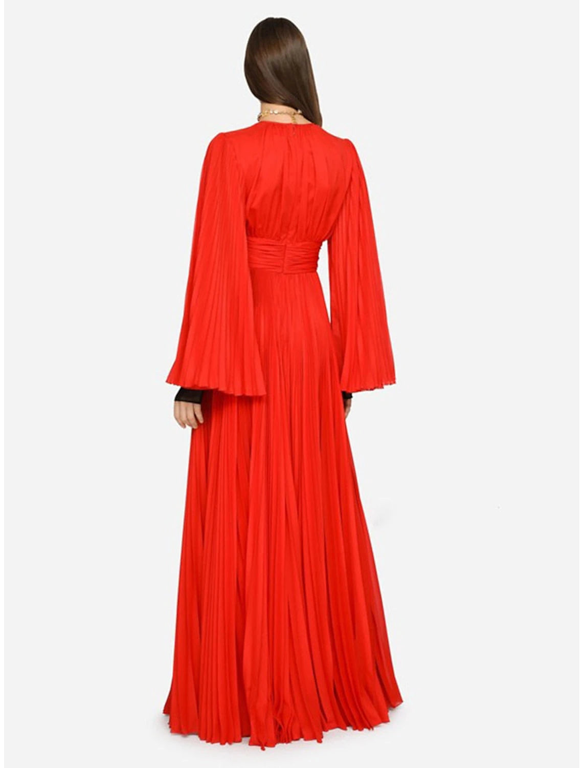 A-Line Evening Gown Elegant Dress Formal Christmas Floor Length Long Sleeve Jewel Neck Chiffon with Ruched