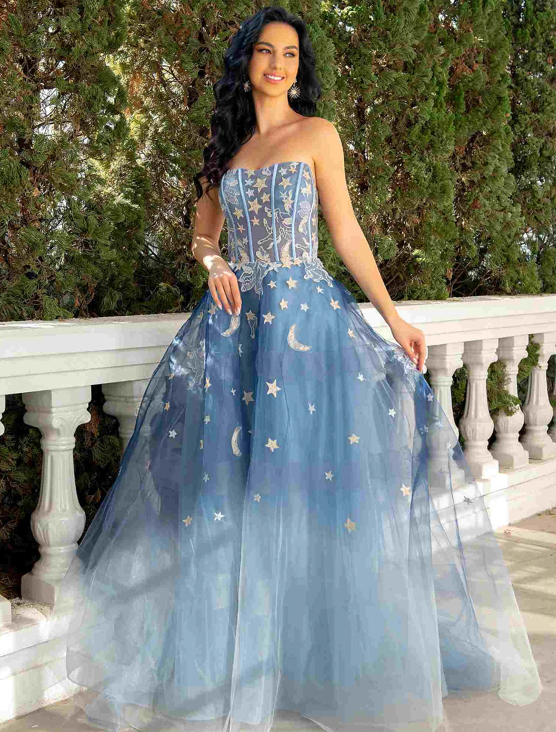 Ball Gown Prom Dresses Luxurious Dress Wedding Party Birthday Court Train Sleeveless Strapless Lace with Sequin Appliques