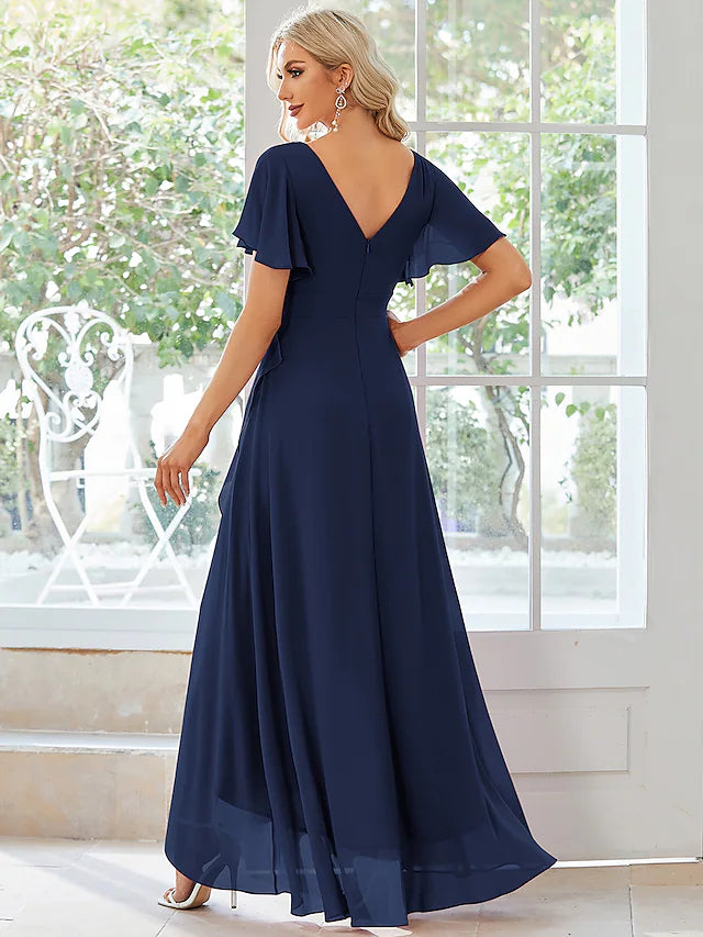 A-Line Wedding Guest Dresses Casual Dress Party Wear Asymmetrical Shor