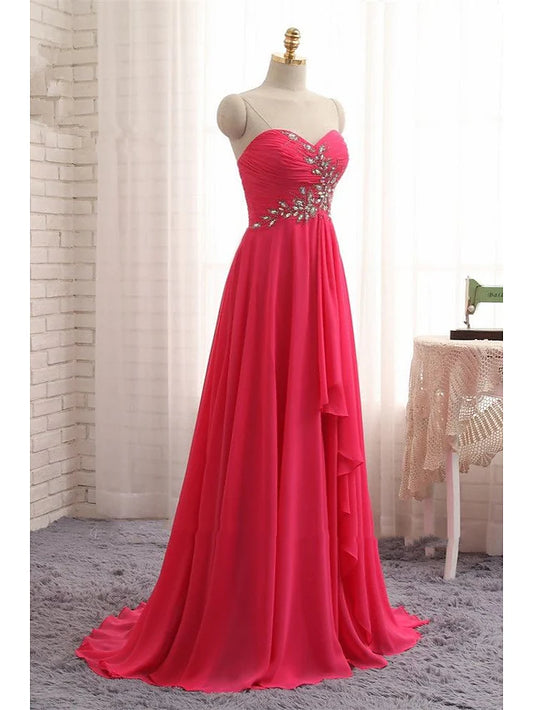 Prom Dresses Elegant Dress Formal Asymmetrical Sleeveless Strapless Chiffon Backless with Rhinestone Ruched Ruffles