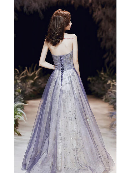 Sparkle Elegant Wedding Guest Prom Formal Evening Dress Strapless Sleeveless Floor Length Satin