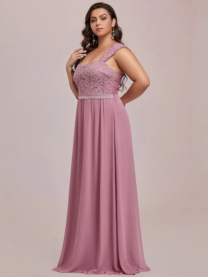 Elegant Formal Evening Dress Scoop Neck Backless Sleeveless Floor Length Chiffon with Pleats