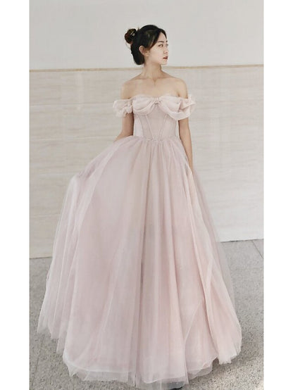 Prom Dresses Empire Dress Prom Short Sleeve Sweetheart Tulle with Pleats Beading