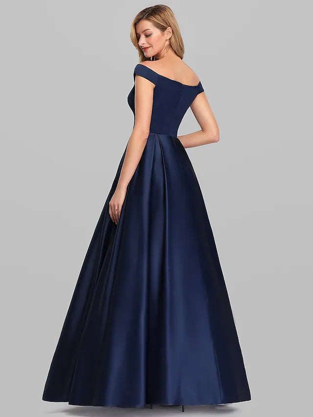 Evening Gown Elegant & Luxurious Dress Wedding Guest Floor Length Slee ...