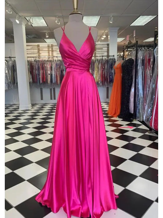 Prom Dresses Sexy Dress Formal Floor Length Sleeveless Spaghetti Strap Charmeuse with Slit