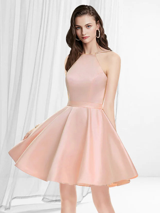 Dresses Reformation Dress  Short  Mini Sleeveless Jewel Neck Satin with Sleek